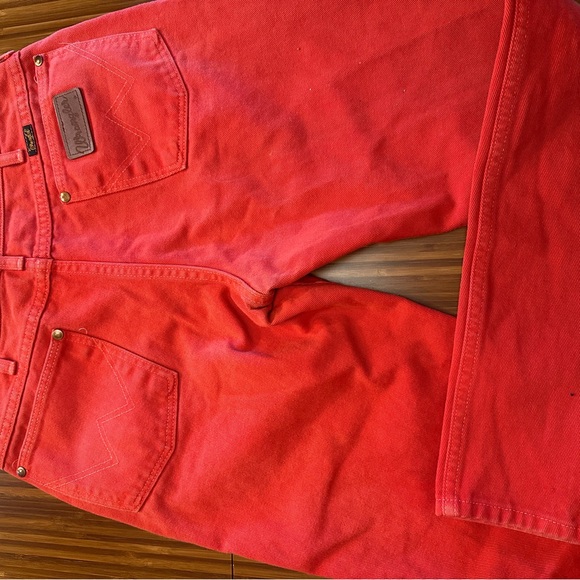 Wrangler Women's Red/Coral Vintage‎ 33x32 Jeans 1990’s - Picture 6 of 8